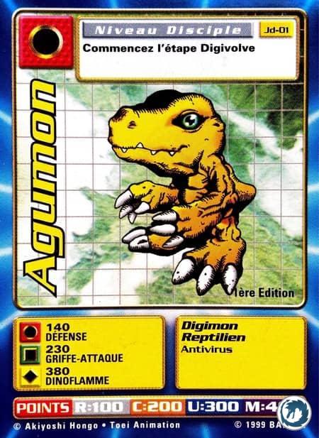 Agumon (JD-01) - Agumon (ST-01) - Série 3 Bandai 1999 - Carte Digimon