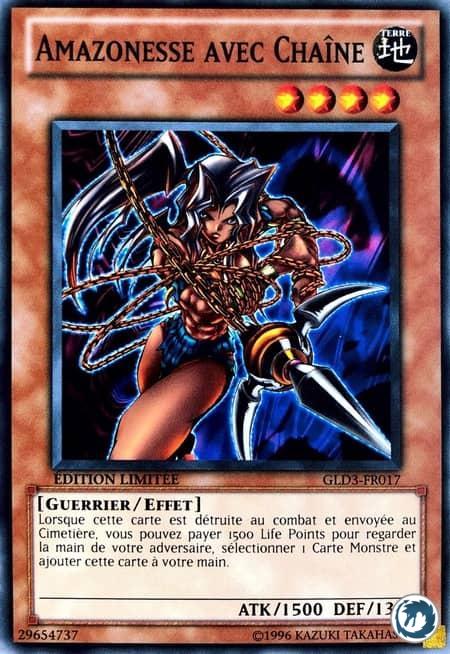 Amazonesse Avec Chaîne (GLD3-FR017) - Amazoness Chain Master (GLD3-EN017) - Carte Yu-Gi-Oh