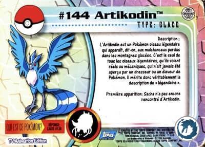 Artikodin #144 - Articuno #144 - Topps TV Animation