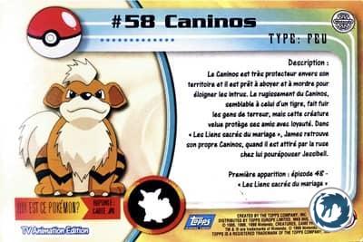 Caninos #58 - Growlithe #58 - Topps TV Animation