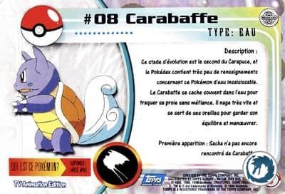 Carabaffe #08 - Wartortle #08 - Topps TV Animation