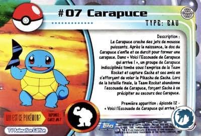 Carapuce #07 - Squirtle #07 - Topps TV Animation