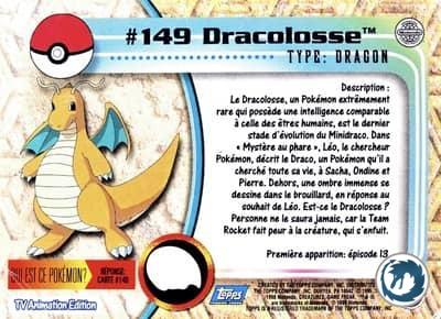 Dracolosse #149 - Dragonite #149 - Topps TV Animation