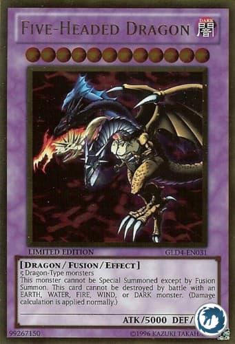 Dragon À Cinq Têtes (GLD4-FR031) - Five-Headed Dragon (GLD4-EN031) - Carte Yu-Gi-Oh