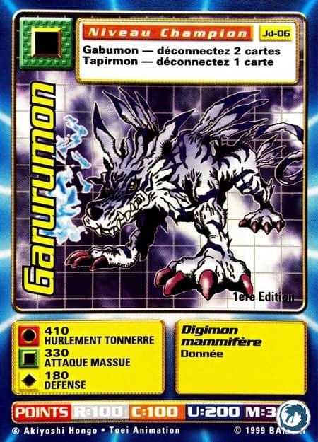 Garurumon (JD-06) - Garurumon (ST-06) - Série 3 Bandai 1999 - Carte Digimon