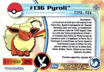 Pyroli #136 - Flareon #136 - Topps TV Animation