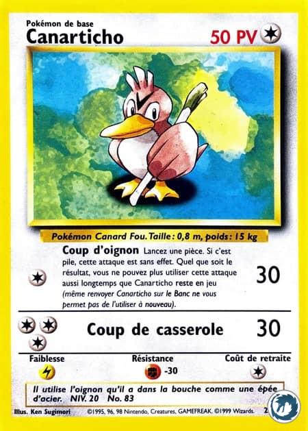 Canarticho (27/102) - Farfetch'd (27/102) - Set de base - Carte Pokémon