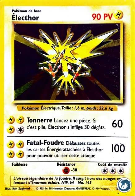 Electhor (16/102) - Zapdos (16/102) - Set de base - Carte Pokémon