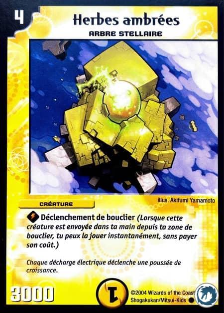Herbes ambrées (7/55) - Amber Grass (7/55) - Carte Duel Masters - Jeux d'Ombres d'une Nuit Aveuglante