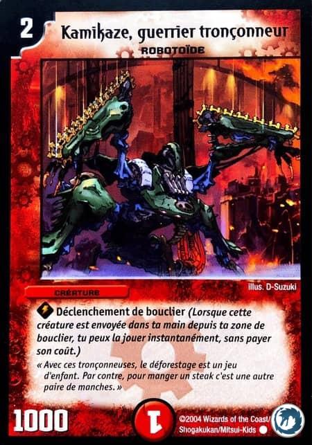 Kamikaze, guerrier tronçonneur (42/55) - Kamikaze, Chainsaw Warrior (42/55) - Carte Duel Masters - Jeux d'Ombres d'une Nuit Aveuglante