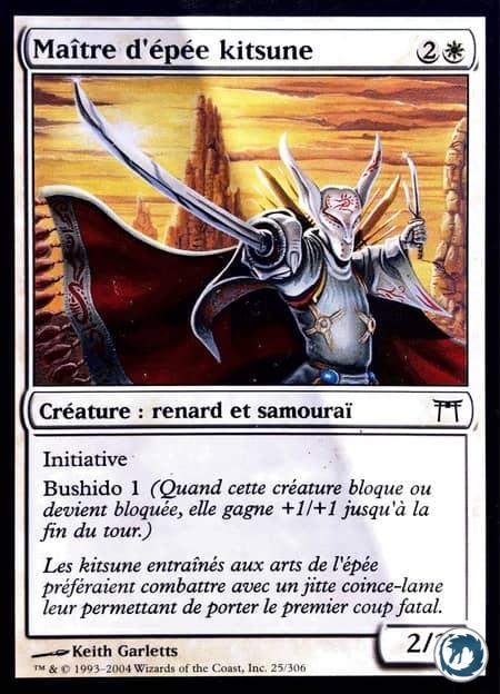 Maître d'épée kitsune (25/306) - Kitsune Blademaster (25/306) - Guerriers de Kamigawa - Carte Magic The Gathering