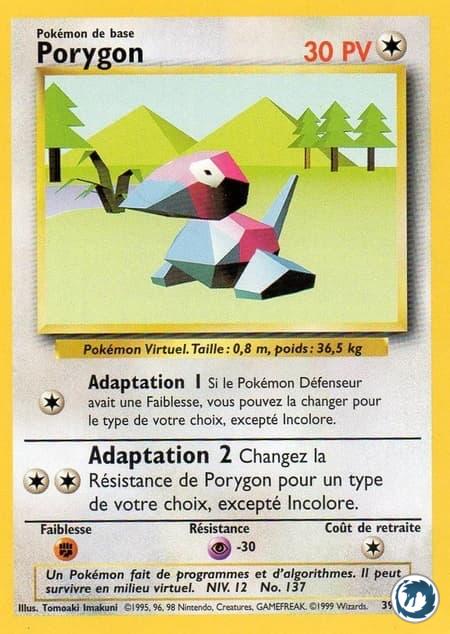 Porygon (39/102) - Porygon (39/102) - Set de base - Carte Pokémon