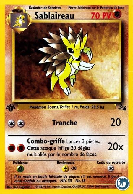 Sablaireau (41/62) - Sandslash (41/62) - Fossile - Carte Pokémon