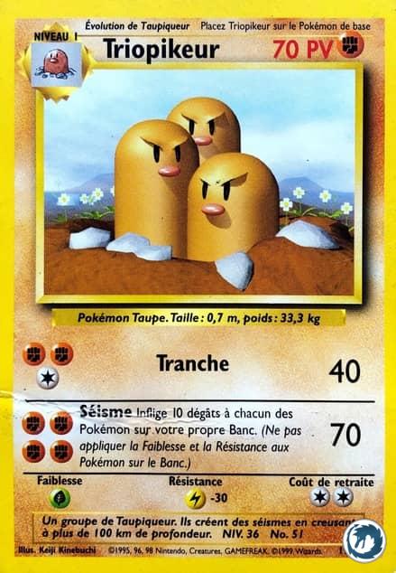 Triopikeur (19/102) - Dugtrio (19/102) - Set de base - Carte Pokémon