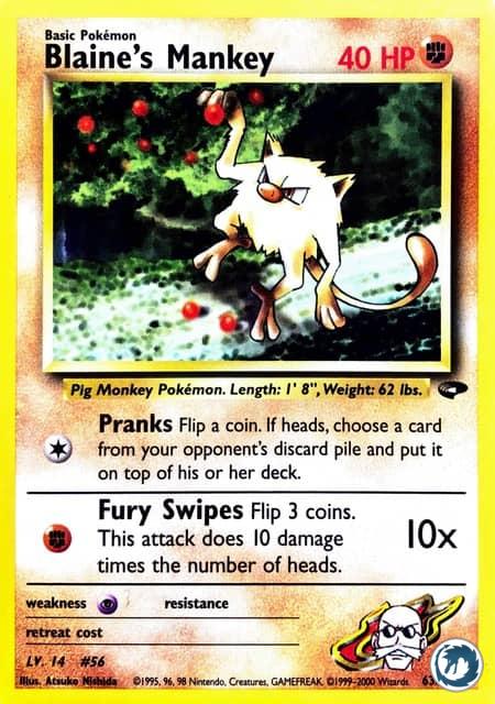 Férosinge d'Auguste (63/132) - Blaine's Mankey (63/132) - Gym Challenge - Carte Pokémon