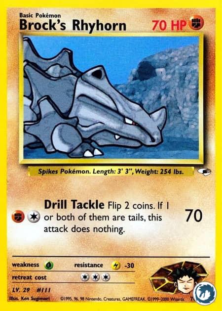 Rhinocorne De Pierre (70/132) - Brock's Rhyhorn (70/132) - Gym Heroes - Carte Pokémon