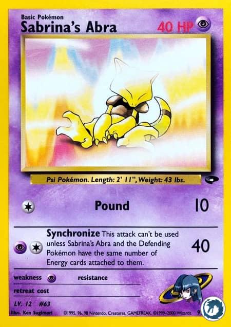 Abra de Morgane (93/132) - Sabrina's Abra (93/132) - Gym Challenge - Carte Pokémon