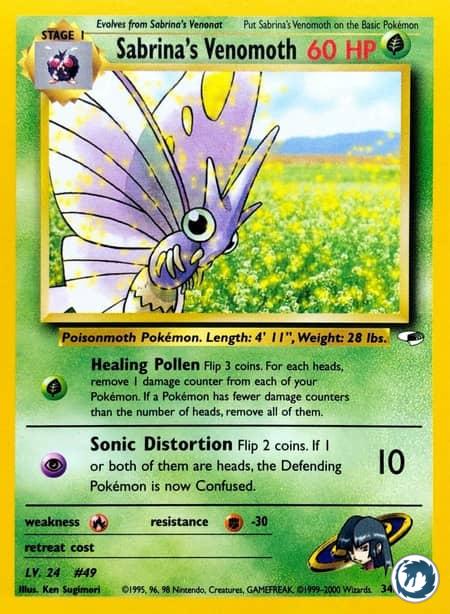Aéromite de Morgane (34/132) - Sabrina's Venomoth (34/132) - Gym Heroes - Carte Pokémon