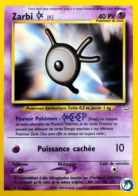 Zarbi K (58/64) - Unown K (58/64) - Néo Révélation - Carte Pokémon