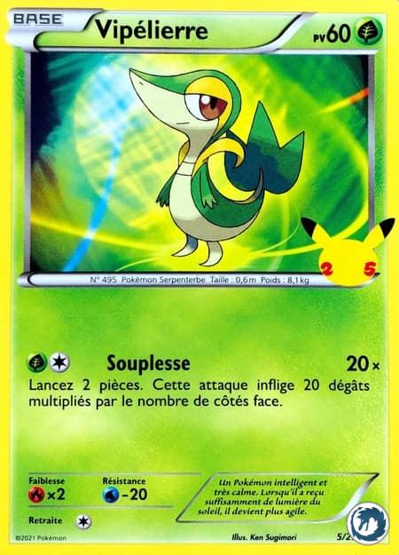 Vipélierre (5/25) - Snivy (5/25) - McDonald's Collection - Carte Pokémon