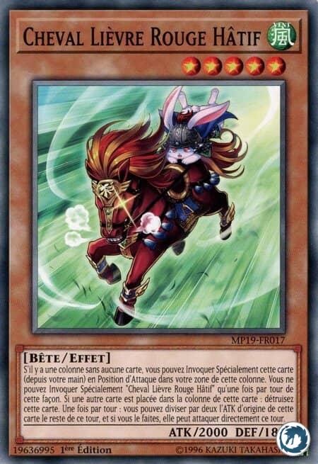 Cheval Lièvre Rouge Hâtif (MP19-FR017) - Red Hared Hasty Horse (MP19-EN017) - Carte Yu-Gi-Oh