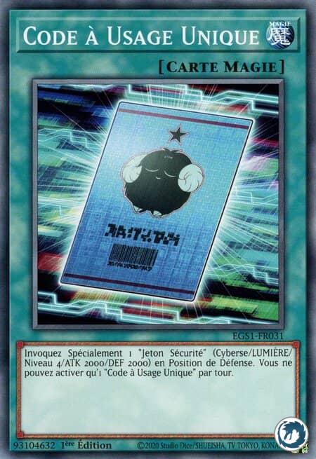 Code à Usage Unique (EGS1-FR031) - One-Time Passcode (EGS1-EN031) - Carte Yu-Gi-Oh
