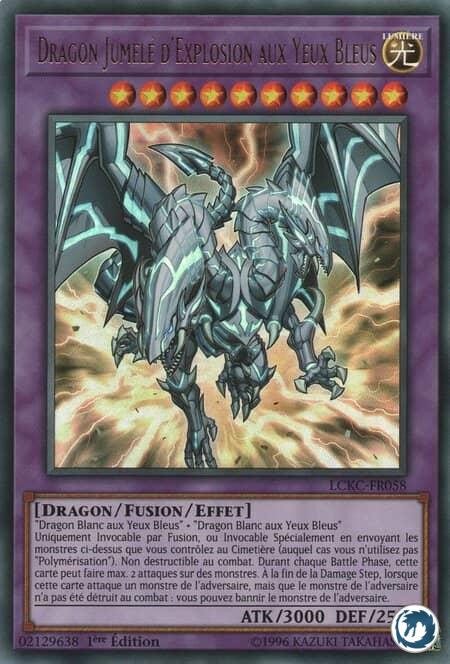 Dragon Jumelé D'Explosion Aux Yeux Bleus (LCKC-FR058) - Blue-Eyes Twin Burst Dragon (LCKC-EN058) - Carte Yu-Gi-Oh