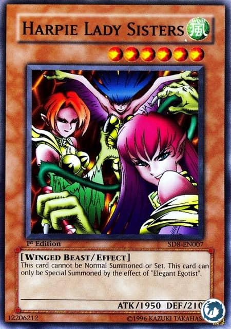 Harpie Lady Sisters (SD8-EN007) - Soeurs de Harpie (SD8-FR007) - Carte Yu-Gi-Oh