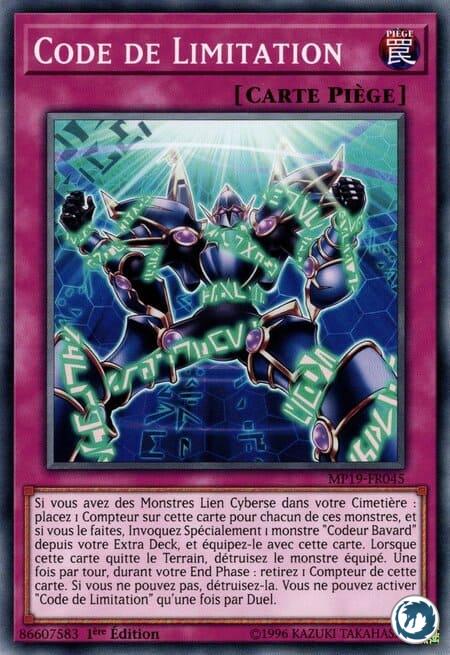 Code De Limitation (MP19-FR045) - Limit Code (MP19-EN045) - Carte Yu-Gi-Oh