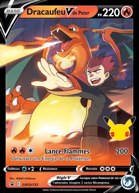 Dracaufeu-V de Peter (SWSH133) - Pokémon - Collection Célébration 25 ans