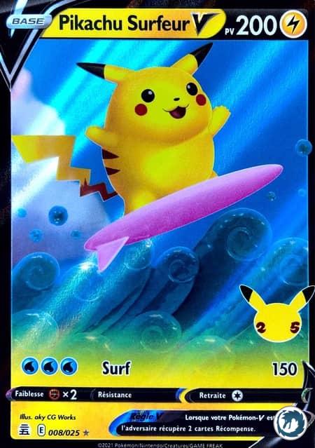 Pikachu Surfeur-V (008/025) - Pokémon - Collection Célébration 25 ans