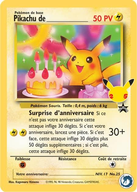 Pikachu de ________ (24) - Pokémon - Collection Célébration 25 ans